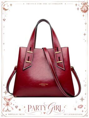 Genuine Leather Satchel Crossbody Top-Handle Shoulder Tote Purse